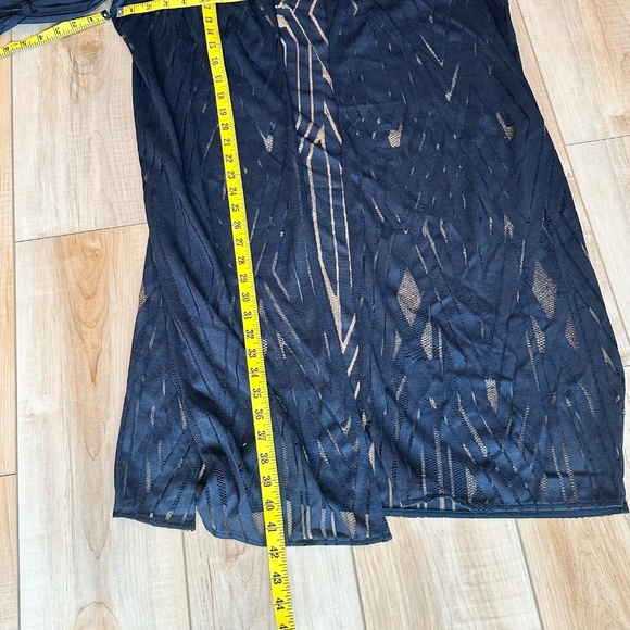 Chico's Black Long Sheer Cardigan Kimono Duster Topper Cover Up XL (Chico's 3) - Picture 7 of 13